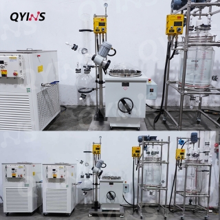 生物多肽合成定制一条线   防爆50L双层玻璃反应釜-旋蒸-固相釜